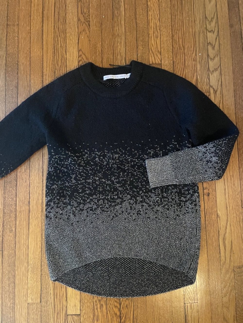 & Other Stories Men’s Black to Gray Ombre Crewneck Sweater